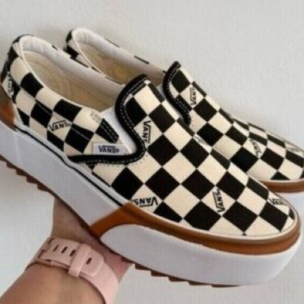 Vans Black and White Checkered Slip-On Sneakers